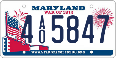 MD license plate 4AO5847