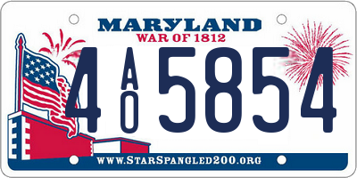 MD license plate 4AO5854