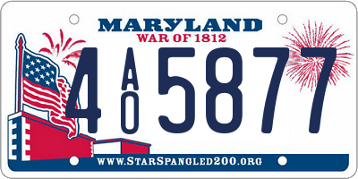 MD license plate 4AO5877