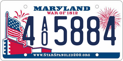 MD license plate 4AO5884