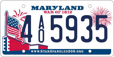 MD license plate 4AO5935