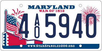 MD license plate 4AO5940
