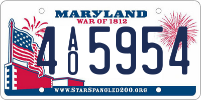 MD license plate 4AO5954