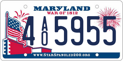 MD license plate 4AO5955