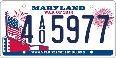 MD license plate 4AO5977