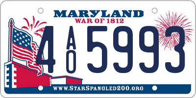 MD license plate 4AO5993