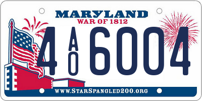 MD license plate 4AO6004