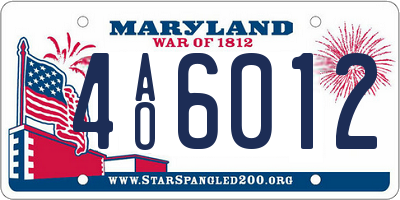 MD license plate 4AO6012