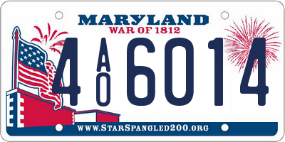 MD license plate 4AO6014