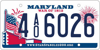 MD license plate 4AO6026