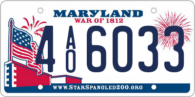 MD license plate 4AO6033