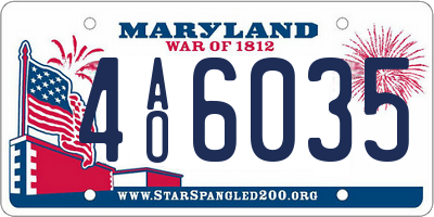 MD license plate 4AO6035