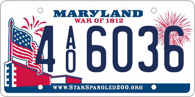 MD license plate 4AO6036