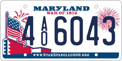 MD license plate 4AO6043