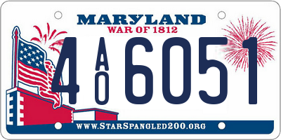 MD license plate 4AO6051