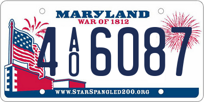 MD license plate 4AO6087