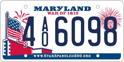 MD license plate 4AO6098