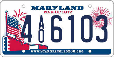 MD license plate 4AO6103
