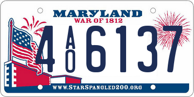 MD license plate 4AO6137