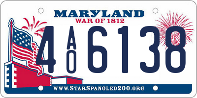MD license plate 4AO6138