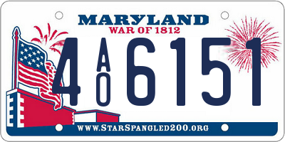 MD license plate 4AO6151