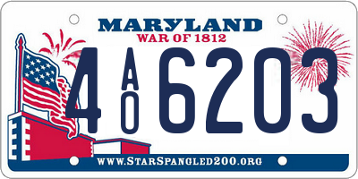 MD license plate 4AO6203