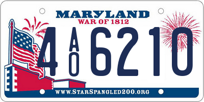 MD license plate 4AO6210