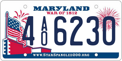 MD license plate 4AO6230