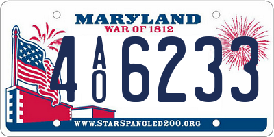 MD license plate 4AO6233