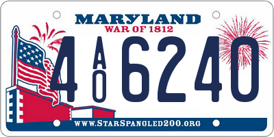 MD license plate 4AO6240