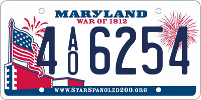 MD license plate 4AO6254
