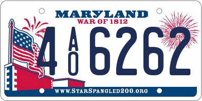 MD license plate 4AO6262