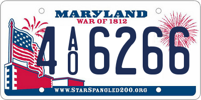 MD license plate 4AO6266