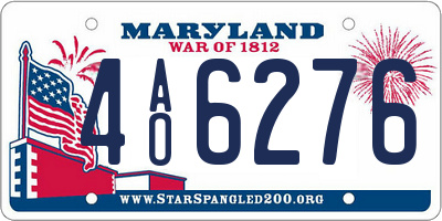MD license plate 4AO6276