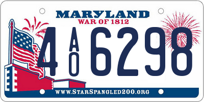 MD license plate 4AO6298