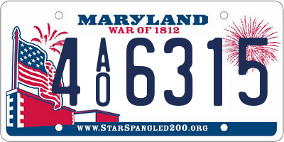 MD license plate 4AO6315