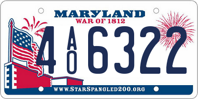 MD license plate 4AO6322