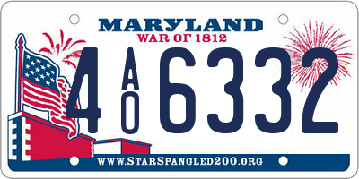 MD license plate 4AO6332