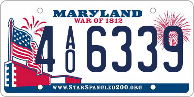 MD license plate 4AO6339
