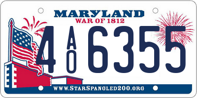 MD license plate 4AO6355