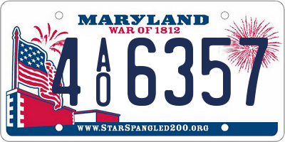 MD license plate 4AO6357