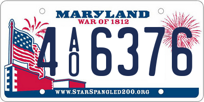 MD license plate 4AO6376