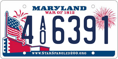 MD license plate 4AO6391