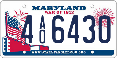 MD license plate 4AO6430