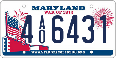 MD license plate 4AO6431