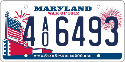 MD license plate 4AO6493