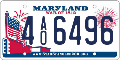 MD license plate 4AO6496