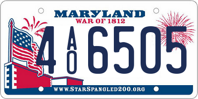 MD license plate 4AO6505