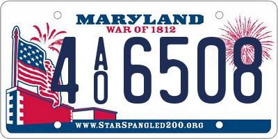 MD license plate 4AO6508
