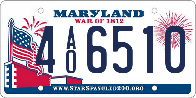 MD license plate 4AO6510